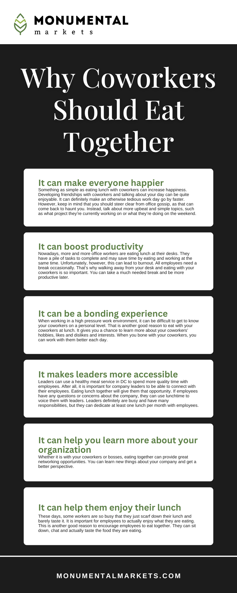 Why Coworkers Should Eat Together Infographic