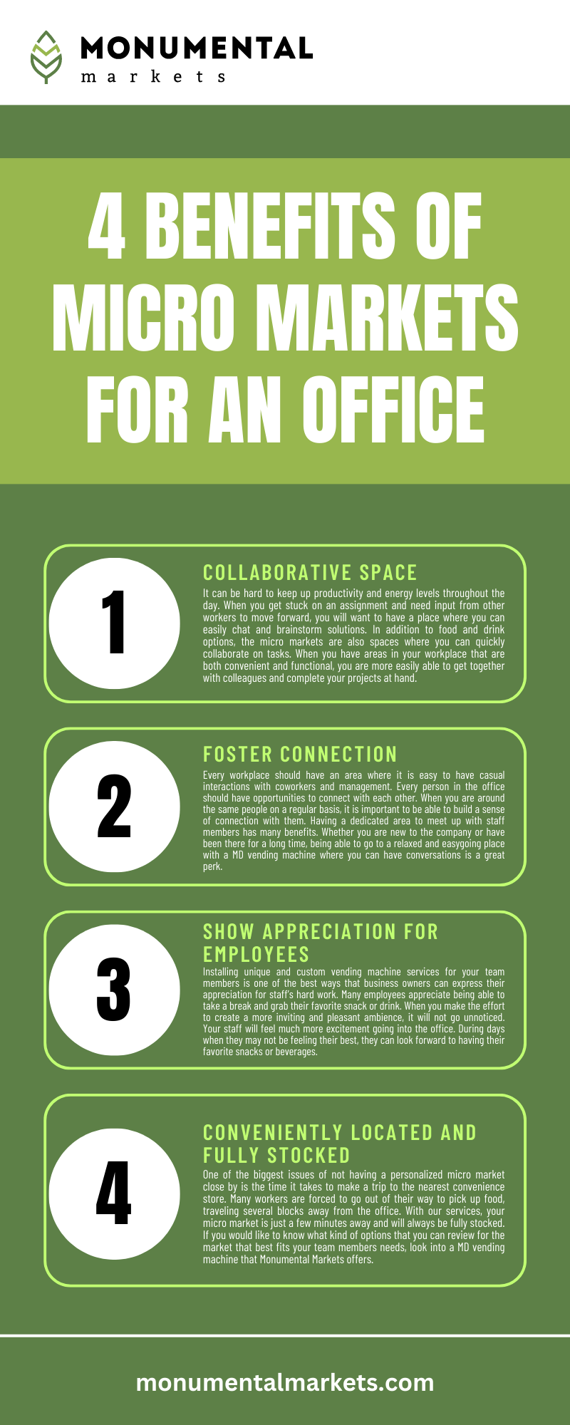 4 Benefits Of Micro Markets For An Office Infographic